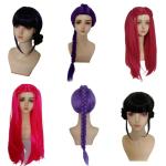 2025 Movie Kpop Kids Girls Cosplay Wig Mira Rumi Zoey Demon Hunters Purple Black Red Long Hair Halloween Cosplay Props