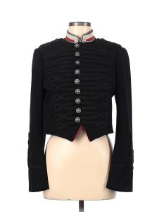 Adult Women Military Officer Hussar Cosplay Costume Jacket Victoian Civil War Military Black Coat Costume Custom Made