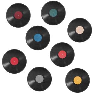 8 Pcs Vinyl Record Decorr Stickers 8.86" Vinyl Records Decorations Album Cover Posters Wall Art Decorative Blank Fake Vinyls Record Vintage Aesthetic 70s 80s 90s Room Decor Stickers for Home Bedroom
