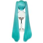 47 Inch Green Wig with Bangs and Ponytails