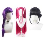 Demon Hunters Costume Rumi Wigs Cosplay Kids Anime Mira Zoey Costume Wigs for Women Men Purple Braid Wig Halloween Cosplay Prop