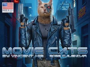 Movie Cats Calendar 2026 by Vincent Hie Funny Pop Culture Wall Monthly 12 Month