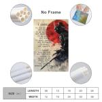 Japanese Samurai Wall Art Poster Inspirational & Motivational Quotes - I CHOOSE - Vintage Posters Print on Canvas Painting Wall Art for Men Bedroom Living Room Office UnFrame 16×24inch 40×60cm