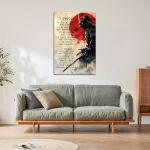 Japanese Samurai Wall Art Poster Inspirational & Motivational Quotes - I CHOOSE - Vintage Posters Print on Canvas Painting Wall Art for Men Bedroom Living Room Office UnFrame 16×24inch 40×60cm