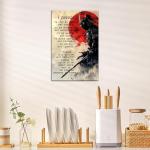 Japanese Samurai Wall Art Poster Inspirational & Motivational Quotes - I CHOOSE - Vintage Posters Print on Canvas Painting Wall Art for Men Bedroom Living Room Office UnFrame 16×24inch 40×60cm