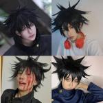 Black Spiky Cosplay Wig with Hair Cap