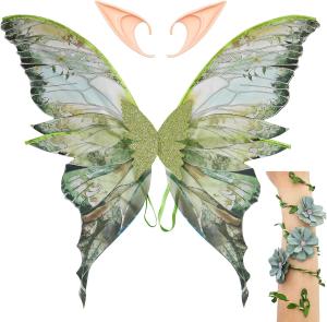 Fairy Wings Costume Set for Adults - Cosplay Accessories Butterfly Wings with El