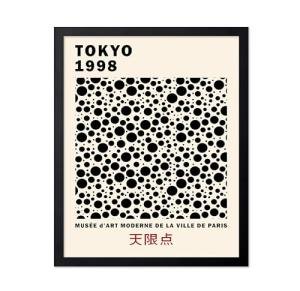 Poster Master Vintage Poster - Black Infinity Dots Print - Abstract Japanese Art - Gift for Men & Women - Pop Art Decor for Office, Bedroom or Living Room - 8x10 UNFRAMED Wall Art