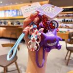 Genuine Pokemon Keychain Pikachu Gengar Sylveon Sprigatito Quaxly Fuecoco Anime Action Figure Toy Keyring Fragrance Pendant Gift