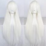 32" Long White Wig with Bangs for Cosplay