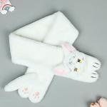 YANIYA Girls Anime Scarf Plush Cat Warm Neck Scarf Cosplay Costume Party Accessories Neckwear Women ComicShow Cute Neckerchief, White