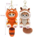 Kawaii Cat Plush Keychains - Set of 2