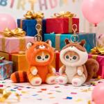 Kawaii Cat Plush Keychains - Set of 2