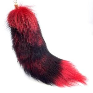Red Black Fox Tail Keychain for Cosplay