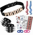 Harley Quinn Cosplay Accessories: Adjustable Collar & Tattoos