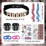 Harley Quinn Cosplay Accessories: Adjustable Collar & Tattoos