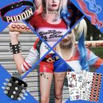 Harley Quinn Cosplay Accessories: Adjustable Collar & Tattoos
