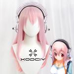 Super Sonico 60cm Pink Ombre Cosplay Wig & Headset