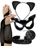 Women’s Black Cat Costume with Ears and Mask