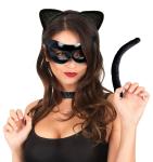 Women’s Black Cat Costume with Ears and Mask