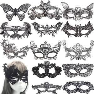 Gothic Lace Half Face Mask for Cosplay Fun