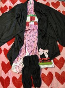 Kids Nezuko Demon Slayer Cosplay Costume Set