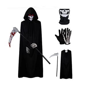 Grim Reaper Costume Set - 4 Pcs for Adults