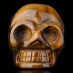 Tiger Eye Skull Figurine - Spooky Decor Piece