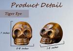 Tiger Eye Skull Figurine - Spooky Decor Piece