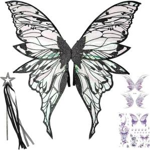Fairy Wings Costume Set for Adults - Cosplay Accessories with 31.5"x29.5" But...