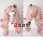 IHYAMS Junko Enoshima Light Pink Cosplay Hair Wig Danganronpa Dangan Ronpa Heat Resistance Fiber Chip Ponytails + bears+ wig cap