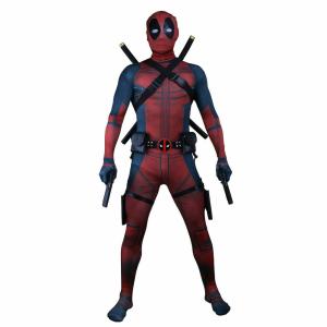 US Deadpool Spider-Man Cosplay Adult Jumpsuit Halloween Costume Accessories