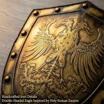 LOOYAR Medieval Double-headed Eagle Shield for Swords Holder Wall Decoration Home Office Bar