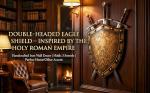 LOOYAR Medieval Double-headed Eagle Shield for Swords Holder Wall Decoration Home Office Bar