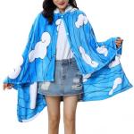 Blue Hooded Blanket Hoodie Cloak for Cosplay