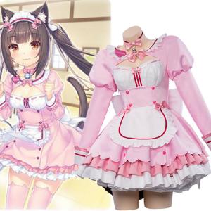 Nekopara Vanilla Cosplay Wig and Dress Set