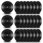 24 Pack Black Vinyl Records for Room Decor