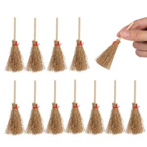 Mini Witch Broom Set - 12 Pcs for Cosplay