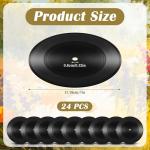 24 Pack Black Vinyl Records for Room Decor