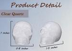 Clear Quartz Crystal Skull Decor Figurine 1.5