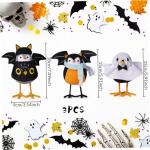 Handmade Halloween Felt Bird Statues - 3pcs Set
