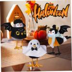 Handmade Halloween Felt Bird Statues - 3pcs Set