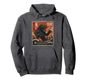 Retro Kaiju Japanese Anime Graphic Pullover Hoodie