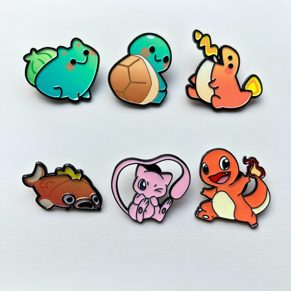6-Piece Pokemon Enamel Pin Set for Fans