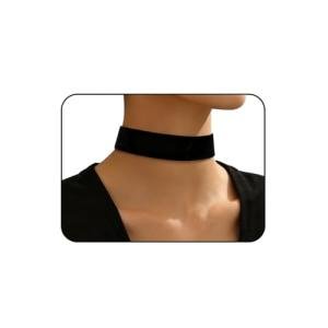 Black Velvet Layered Choker Necklace for Cosplay