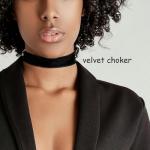 Black Velvet Layered Choker Necklace for Cosplay