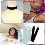 Black Velvet Layered Choker Necklace for Cosplay