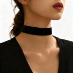 Black Velvet Layered Choker Necklace for Cosplay