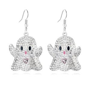 Sparkly Ghost Earrings with Rhinestones and Crystals