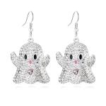Sparkly Ghost Earrings with Rhinestones and Crystals